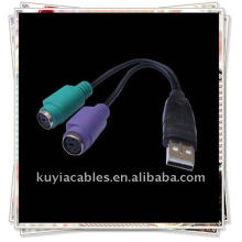 USB2.0 al cable de KVM, nuevo USB al adaptador del cable de PS / 2 para el teclado del ratón